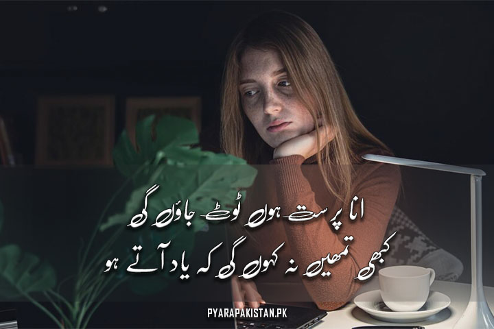 2 Lines Deep And Sad Poetry in Urdu Text with Images
anaa parast poetry